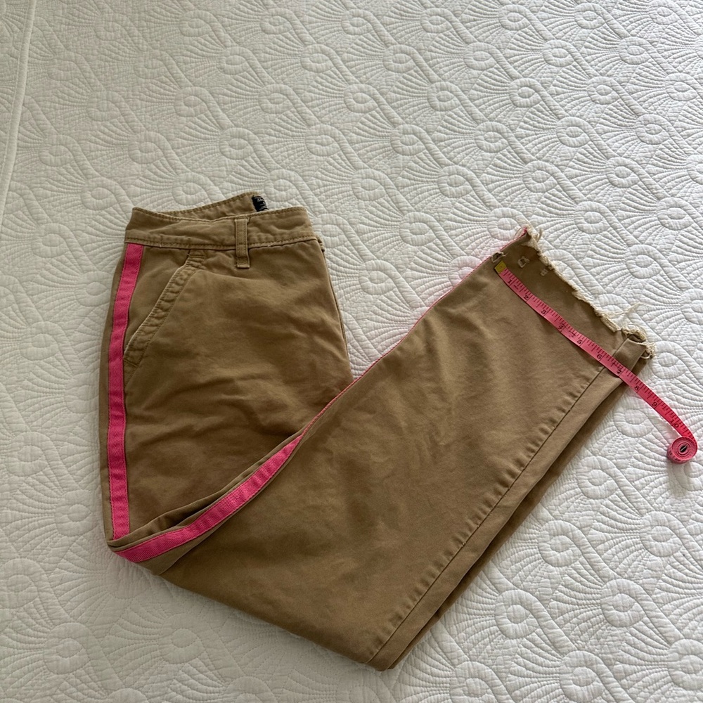 Vintage Abercrombie & Fitch Khaki and Pink Stripped High Rise Pants